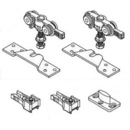 KIT PER PORTA SCORREVOLE PORTATA FINO A 80 KG COMPLETO DI BINARIO