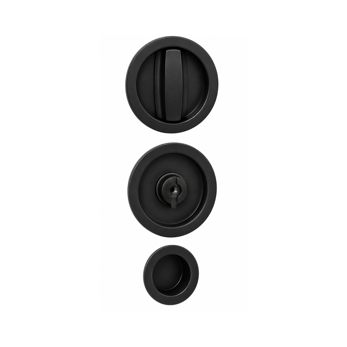 Kit Maniglia per Porte Scorrevoli Tondo Nero Brackle