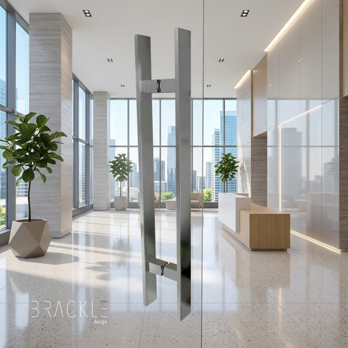 Maniglione 302 Zancato Per Porta In Acciaio Inox Brackle
