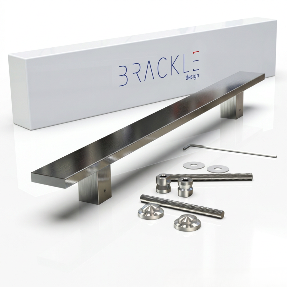 Maniglione dritto rettangolare Brackle in acciaio inox per porta - vista aggiuntiva 3