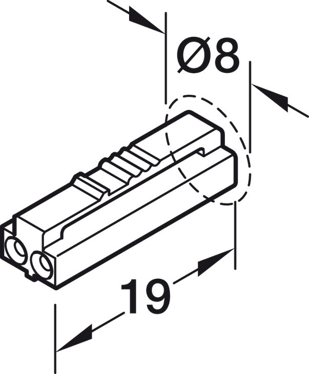 Cavo, per Häfele Loox5 24 V modulare con connettore a clip a 2 poli (monocromatico o tecnica a 2 fili multi-white)