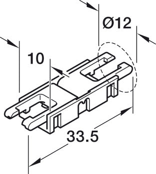 Connettore a clip, per Häfele Loox5 strip LED 8 mm a 2 poli (monocromatico o tecnica a 2 fili multi-white)