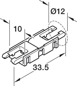 CONNETTORE A CLIP PER HÄFELE LOOX5 STRIP LED 8 MM A 2 POLI (MONOCROMATICO O TECNICA A 2 FILI MULTI-WHITE) Hafele