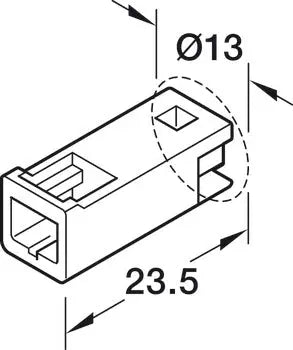 PROLUNGA, PER HÄFELE LOOX5 24 V A 2 POLI (MONOCROMATICO O TECNICA A 2 FILE MUTLI-WHITE) Hafele