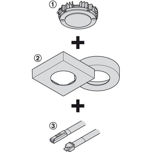 Hafele  Lampada da incasso, modulare, monocromatica,  Loox5 LED 3092, alluminio, 24 V