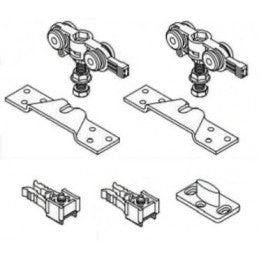 Kit per porta scorrevole portata fino a 80 KG completo di Binario